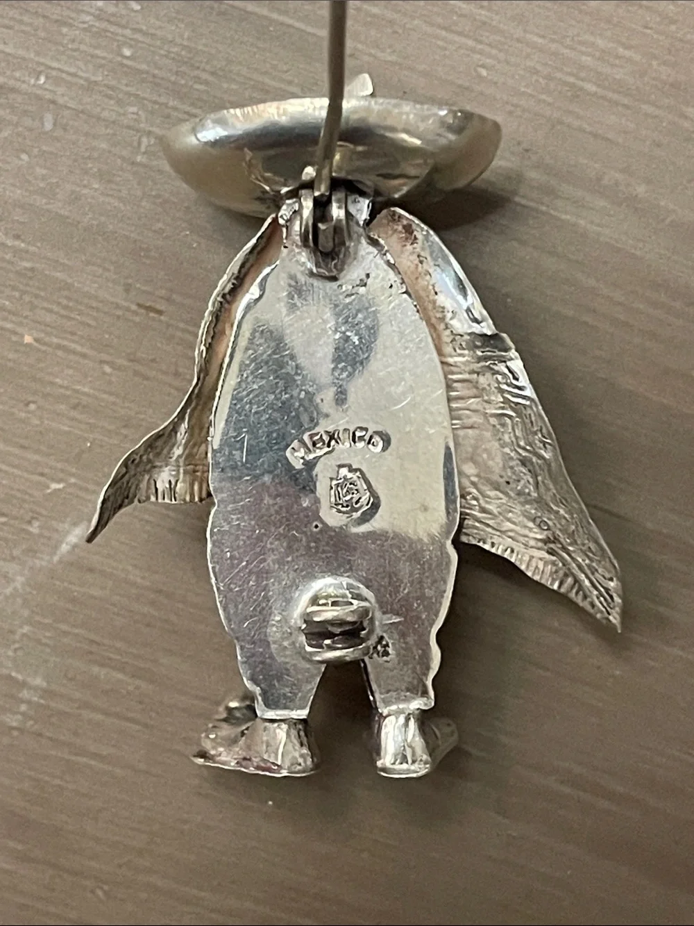 Silver 925 Mexican Man with Poncho Figurine Brooch